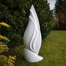 white marble abstract sculpture